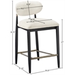 Meridian Furniture Riccio Cream Fabric Upholstered Stool