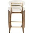 Meridian Furniture Riccio Beige Fabric Upholstered Stool