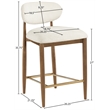 Meridian Furniture Riccio Beige Fabric Upholstered Stool