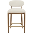 Meridian Furniture Riccio Cream Fabric Upholstered Stool