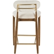 Meridian Furniture Riccio Cream Fabric Upholstered Stool