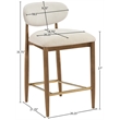 Meridian Furniture Riccio Cream Fabric Upholstered Stool