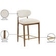Meridian Furniture Riccio Cream Fabric Upholstered Stool