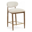 Meridian Furniture Riccio Cream Fabric Upholstered Stool