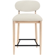 Meridian Furniture Riccio Cream Fabric Upholstered Stool