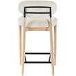 Meridian Furniture Riccio Cream Fabric Upholstered Stool