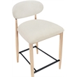 Meridian Furniture Riccio Cream Fabric Upholstered Stool