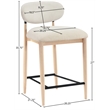 Meridian Furniture Riccio Cream Fabric Upholstered Stool