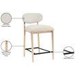 Meridian Furniture Riccio Cream Fabric Upholstered Stool