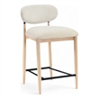 Meridian Furniture Riccio Cream Fabric Upholstered Stool