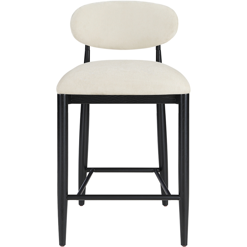 Meridian Furniture Riccio Beige Fabric Upholstered Stool