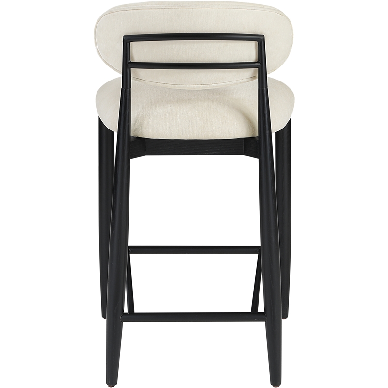 Meridian Furniture Riccio Beige Fabric Upholstered Stool
