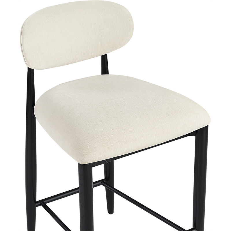 Meridian Furniture Riccio Beige Fabric Upholstered Stool