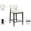 Meridian Furniture Riccio Beige Fabric Upholstered Stool