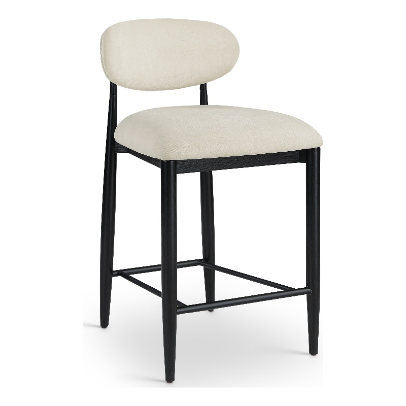 Meridian Furniture Riccio Beige Fabric Upholstered Stool