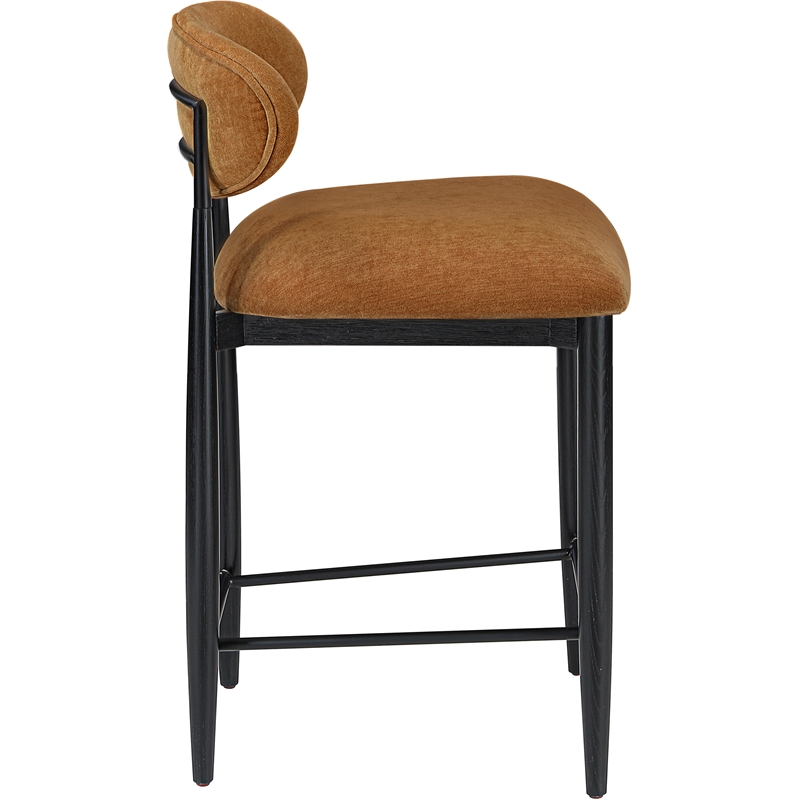Meridian Furniture Riccio Cognac Fabric Upholstered Stool