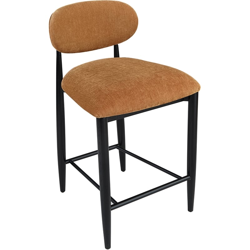 Meridian Furniture Riccio Cognac Fabric Upholstered Stool