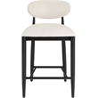 Meridian Furniture Riccio Cream Fabric Upholstered Stool