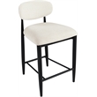 Meridian Furniture Riccio Cream Fabric Upholstered Stool