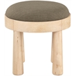 Meridian Furniture Larea Brown Linen Textured Fabric Upholstered Ottoman