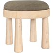Meridian Furniture Larea Brown Linen Textured Fabric Upholstered Ottoman