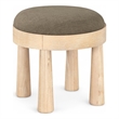 Meridian Furniture Larea Brown Linen Textured Fabric Upholstered Ottoman