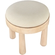 Meridian Furniture Larea Cream Linen Textured Fabric Upholstered Ottoman