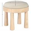 Meridian Furniture Larea Cream Linen Textured Fabric Upholstered Ottoman