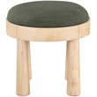 Meridian Furniture Larea Olive Linen Textured Fabric Upholstered Ottoman