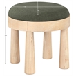 Meridian Furniture Larea Olive Linen Textured Fabric Upholstered Ottoman