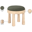Meridian Furniture Larea Olive Linen Textured Fabric Upholstered Ottoman