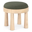 Meridian Furniture Larea Olive Linen Textured Fabric Upholstered Ottoman