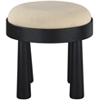 Meridian Furniture Larea Beige Linen Textured Fabric Upholstered Ottoman