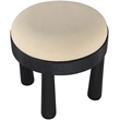 Meridian Furniture Larea Beige Linen Textured Fabric Upholstered Ottoman