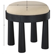 Meridian Furniture Larea Beige Linen Textured Fabric Upholstered Ottoman