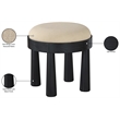 Meridian Furniture Larea Beige Linen Textured Fabric Upholstered Ottoman