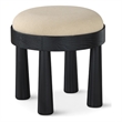 Meridian Furniture Larea Beige Linen Textured Fabric Upholstered Ottoman