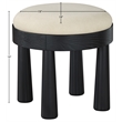 Meridian Furniture Larea Cream Linen Textured Fabric Upholstered Ottoman