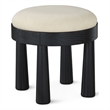 Meridian Furniture Larea Cream Linen Textured Fabric Upholstered Ottoman