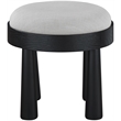 Meridian Furniture Larea Grey Linen Textured Fabric Upholstered Ottoman