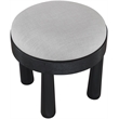 Meridian Furniture Larea Grey Linen Textured Fabric Upholstered Ottoman