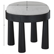Meridian Furniture Larea Grey Linen Textured Fabric Upholstered Ottoman