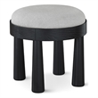 Meridian Furniture Larea Grey Linen Textured Fabric Upholstered Ottoman