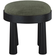 Meridian Furniture Larea Olive Linen Textured Fabric Upholstered Ottoman