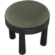 Meridian Furniture Larea Olive Linen Textured Fabric Upholstered Ottoman