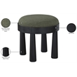 Meridian Furniture Larea Olive Linen Textured Fabric Upholstered Ottoman