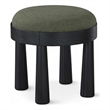 Meridian Furniture Larea Olive Linen Textured Fabric Upholstered Ottoman