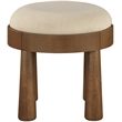 Meridian Furniture Larea Beige Linen Textured Fabric Upholstered Ottoman