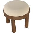 Meridian Furniture Larea Beige Linen Textured Fabric Upholstered Ottoman