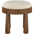 Meridian Furniture Larea Cream Linen Textured Fabric Upholstered Ottoman